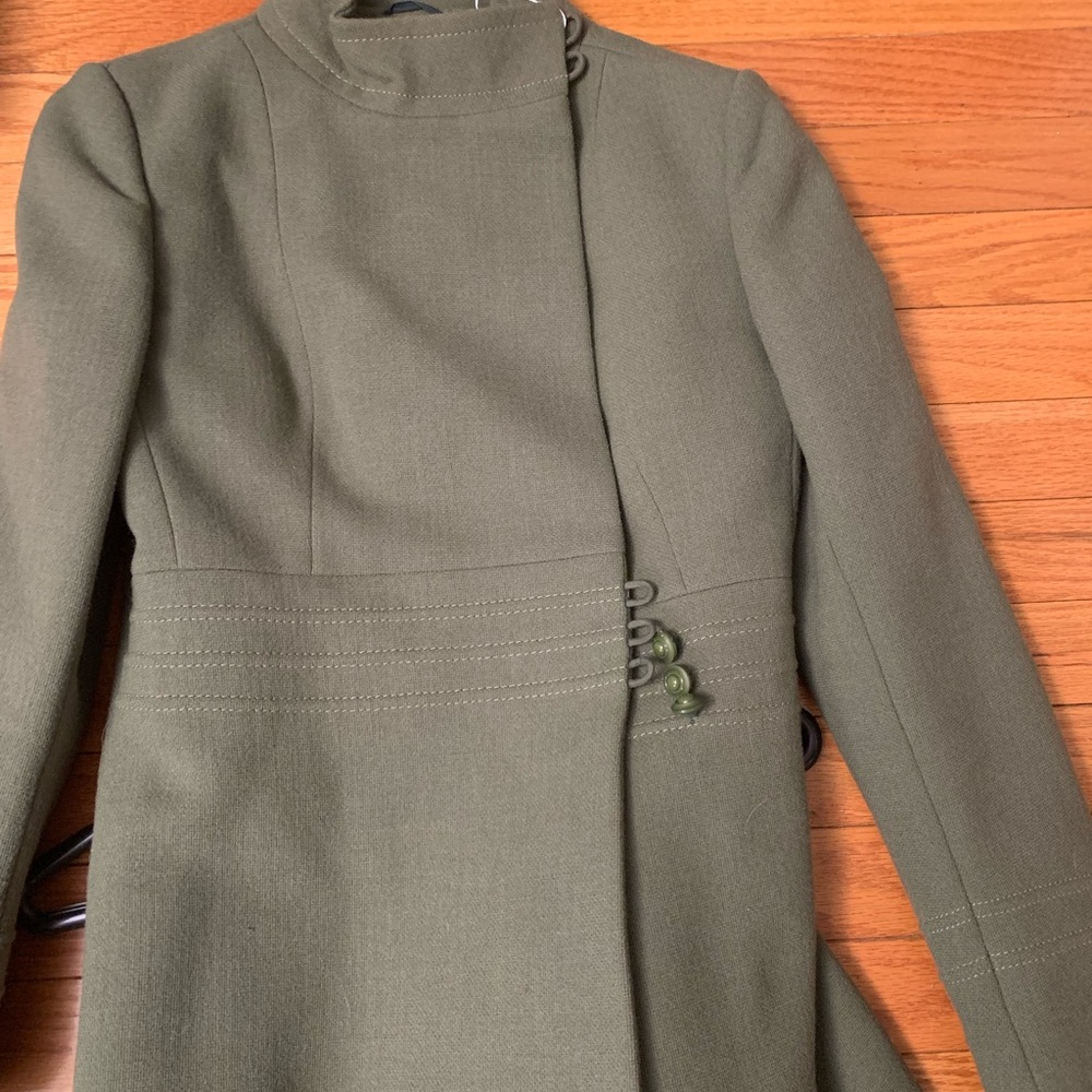 Olive Green Vintage Military Style Women’s Italian Jacket and Pant suit